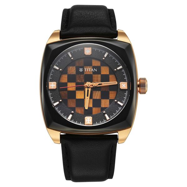Titan Grandmaster X Gukesh Dommaraju Special Edition Tiger Eye and Black Agate Dial Premium Leather Strap Watch for Men - image number 1