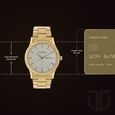 Titan Quartz Analog with Day and Date Silver Dial Golden Stainless Steel Strap Watch For Men - image number 2