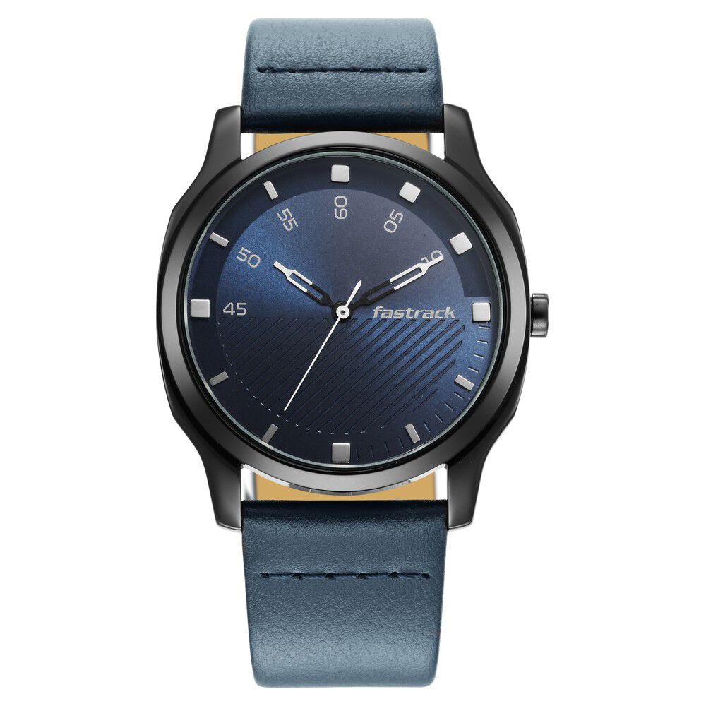 Buy Online Fastrack Stunners Quartz Analog Blue Dial Leather Strap