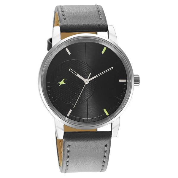 Fastrack Stunners Quartz Analog Black Dial Leather Strap Watch for Guys - image number 1