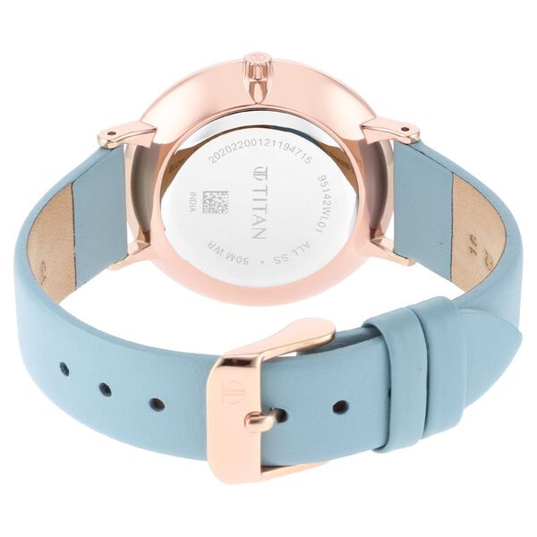 Titan Slimline White Dial Analog Leather Strap Watch for Women - image number 4