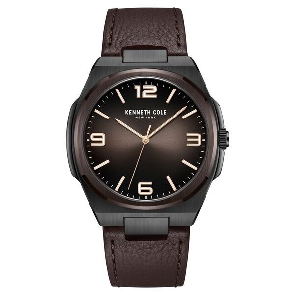 Kenneth Cole Quartz Analog Brown Dial Brown Leather Strap Watch for Men - image number 0