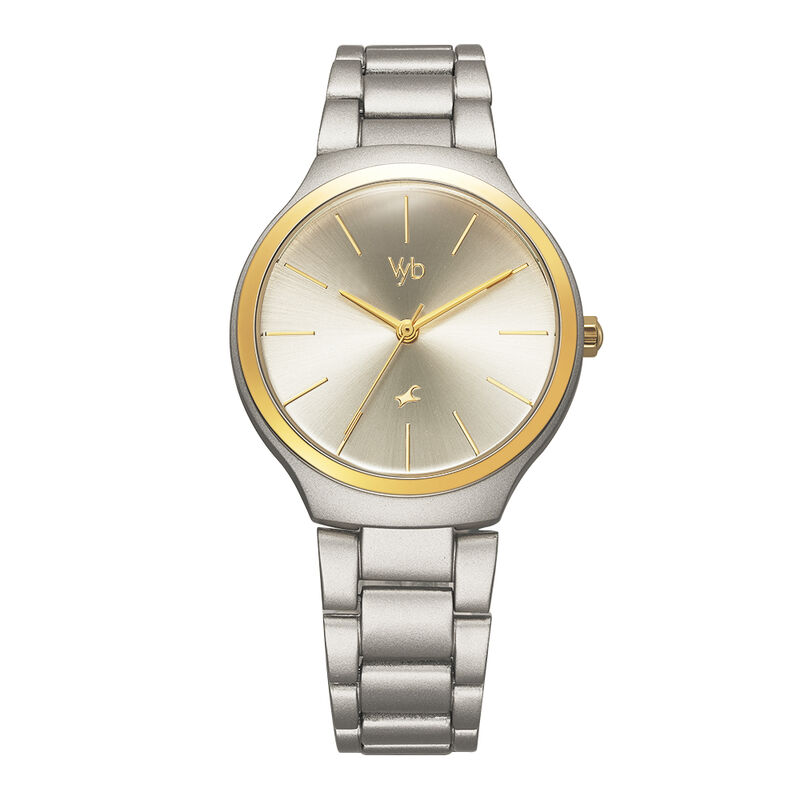Fastrack Vyb Slayer Quartz Analog Grey Dial Metal Strap Watch for Girls