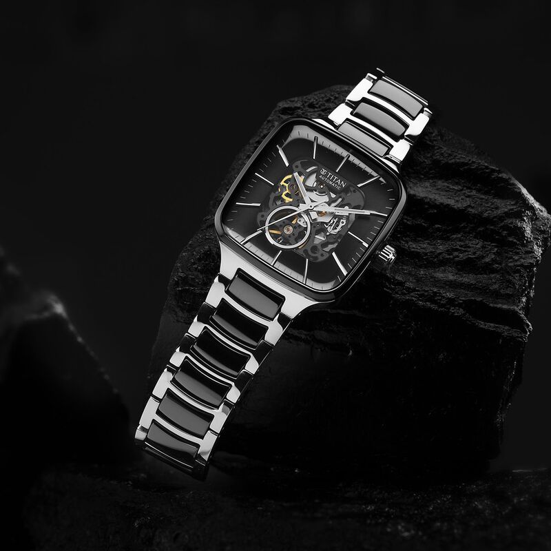 Buy Online Titan Ceramic Fusion Skeleton Automatic Rich Black Dial
