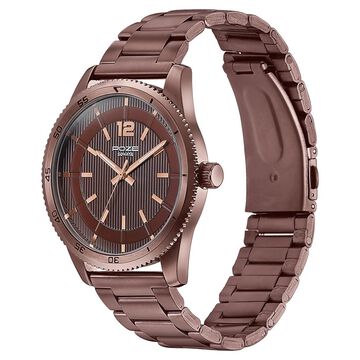 Sonata Poze Quartz Analog Brown Dial Brown Metal Strap Watch For Men