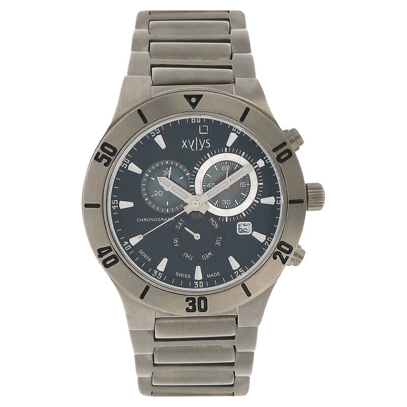 Xylys Swiss Chronograph Silver Titanium Strap and Black Dial Watch For Men