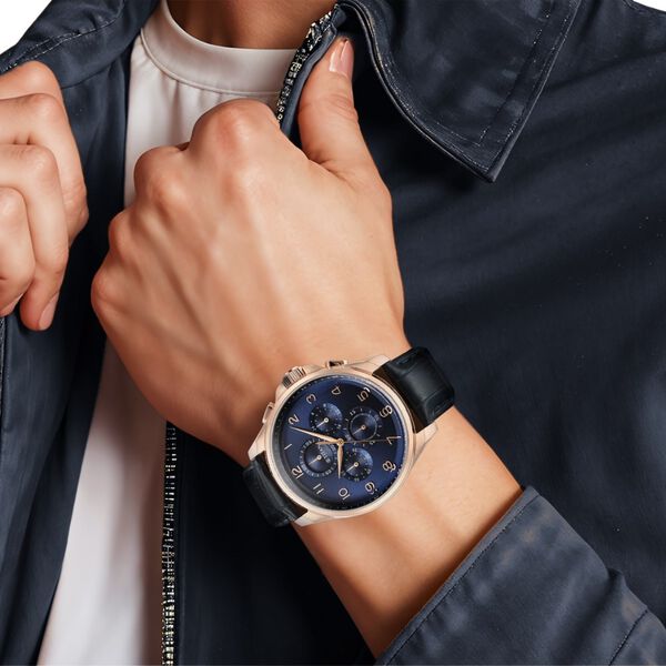 Titan Classic Chrono Blue Dial Leather Watch for Men - image number 5