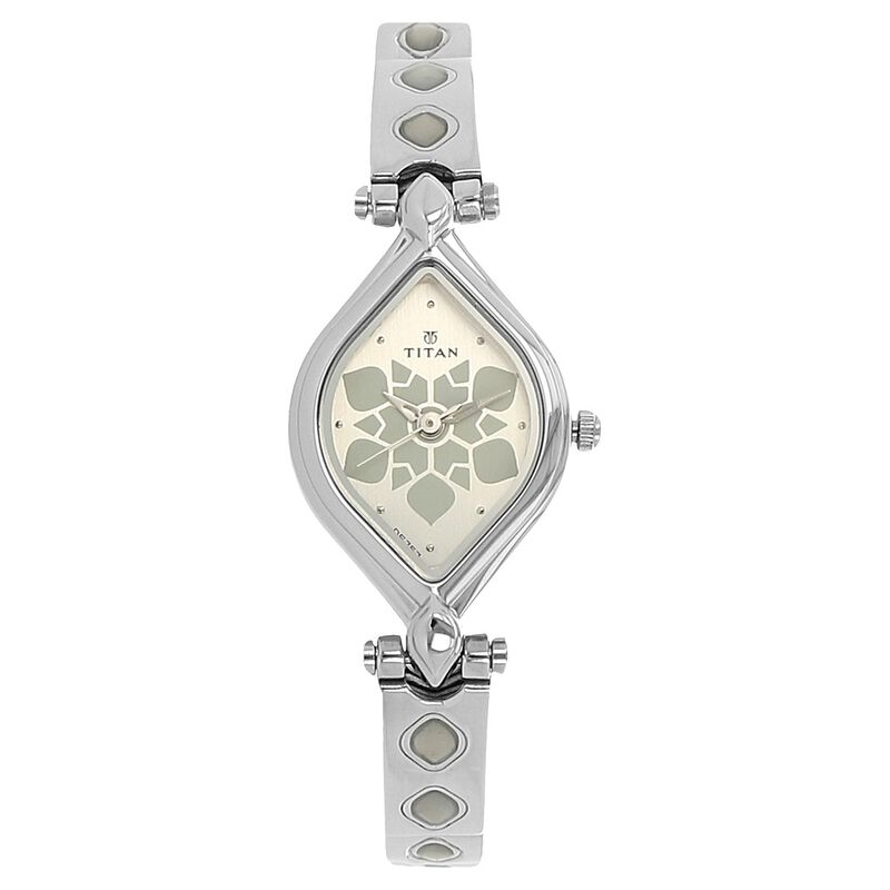 Titan Quartz Analog Silver Dial Stainless Steel Strap Watch for Women - image number 0
