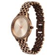 Vyb Spotlight By Fastrack Quartz Analog Rose Gold Dial Brown Metal Strap Watch For Girls - image number 4