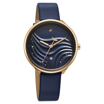 Fastrack Oceanyx Quartz Analog with Date Blue Dial Blue Strap Watch For Girls