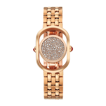 Titan Raga Paris, with Love Quartz Analog Red Mirror Polished Dial Rose Gold Stainless Steel Strap Watch For Women