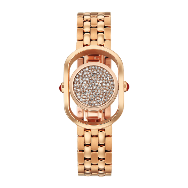 Titan Raga Paris, with Love Quartz Analog Red Mirror Polished Dial Rose Gold Stainless Steel Strap Watch For Women - image number 1