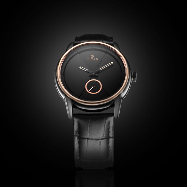 Titan Xerxes Desai Quartz Analog Black Dial Leather Strap Unisex Watch - image number 0