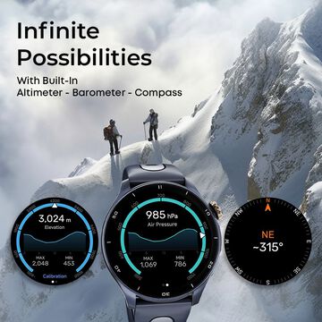 Titan Celestor Advanced GPS & Barometer 3.6 CM AMOLED Display with AOD, Piezoelectric Functional Crown Black Eclipse.