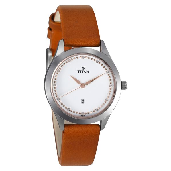 Titan Sparkle White Dial Analog Date Function Watch for Women - image number 1