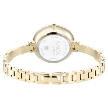 Titan Raga Showstopper Quartz Analog Mother Of Pearl Dial Metal Strap Watch for Women