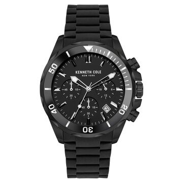 Kenneth Cole Quartz Chronograph Black Dial Silicone Strap Watch for Men