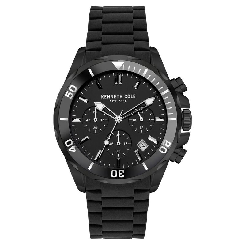 Kenneth Cole Quartz Chronograph Black Dial Silicone Strap Watch for Men - image number 0