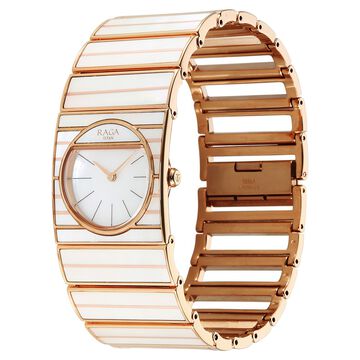 Titan Raga Power Pearls Quartz Analog Mother Of Pearl Dial and Strap Watch for Women