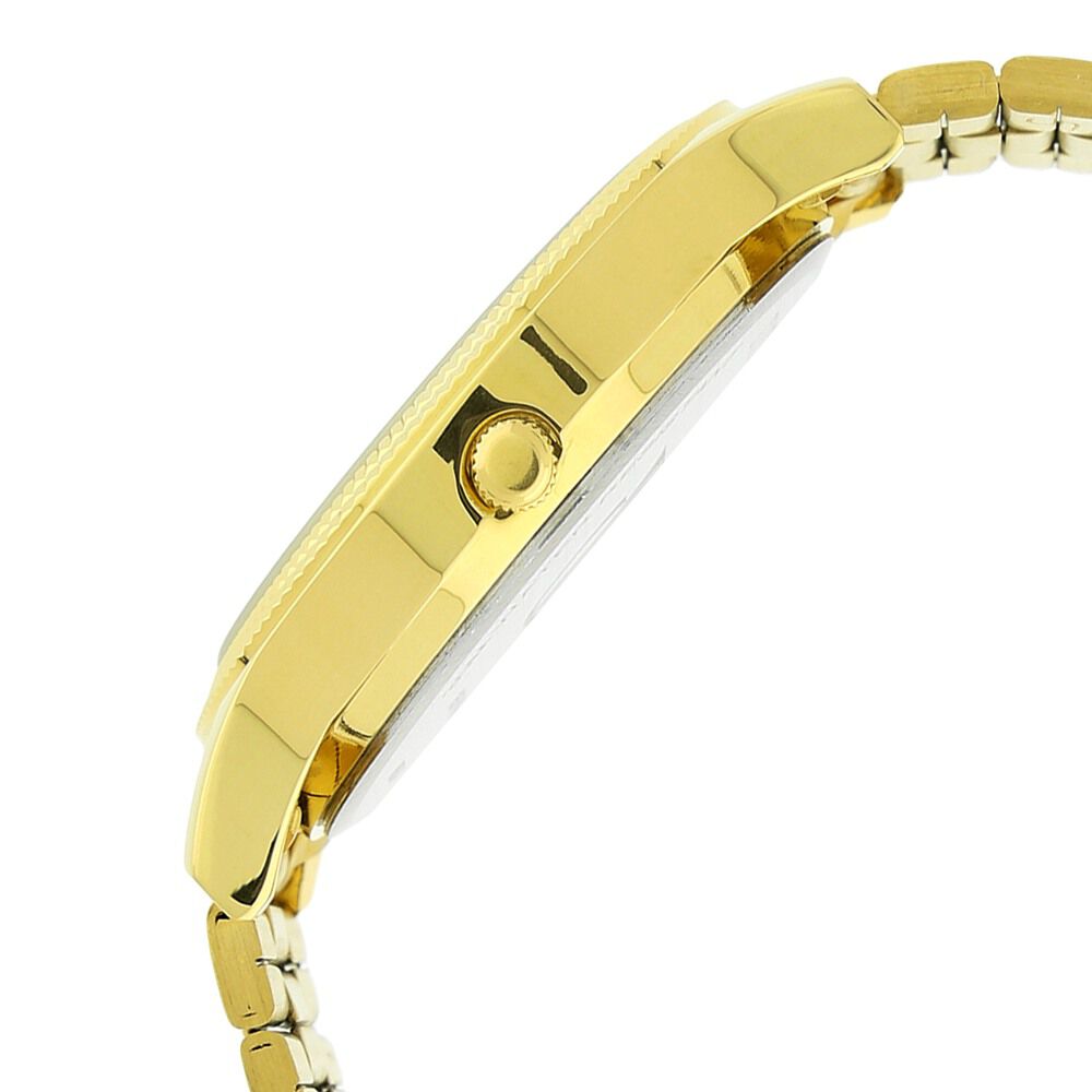Buy Online Titan Quartz Analog with Day and Date Golden Dial Stainless Steel Strap Watch for Men ns1650ym04 Titan