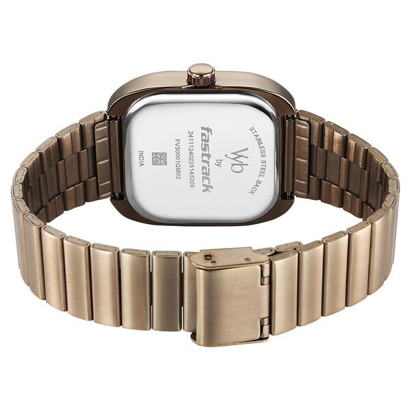 Fastrack Vyb Maverick Quartz Analog Khaki Dial Metal Strap Watch For Guys - image number 6