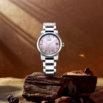 Xylys Ethereum Swiss Analog Stainless Steel Pink Dial Watch for Women