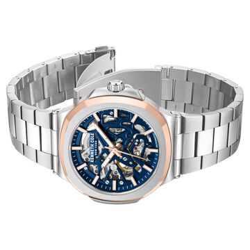 Kenneth Cole Automatic Blue Dial With Silver Stainless Steel Strap Watch For Men