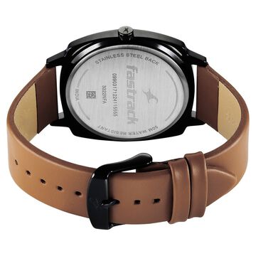 Fastrack Groove Quartz Analog Black Dial Guys Leather Watch