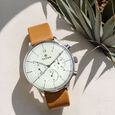 Titan Quartz Multifunction White Dial Leather Strap Watch for Men