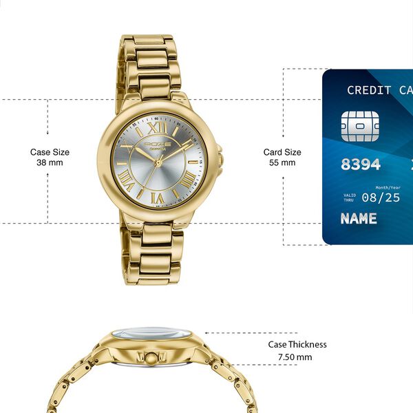 Poze By Sonata Quartz Analog silver Dial Golden Metal Strap Watch For Women - image number 3