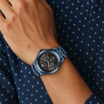 Titan Neo Splash Anthracite Dial Quartz Multifunction Stainless Steel Strap Watch for Men