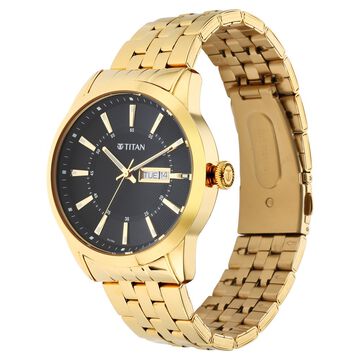 Titan Regalia Opulent Champagne Dial Analog with Day and Date Stainless Steel Strap watch for Men