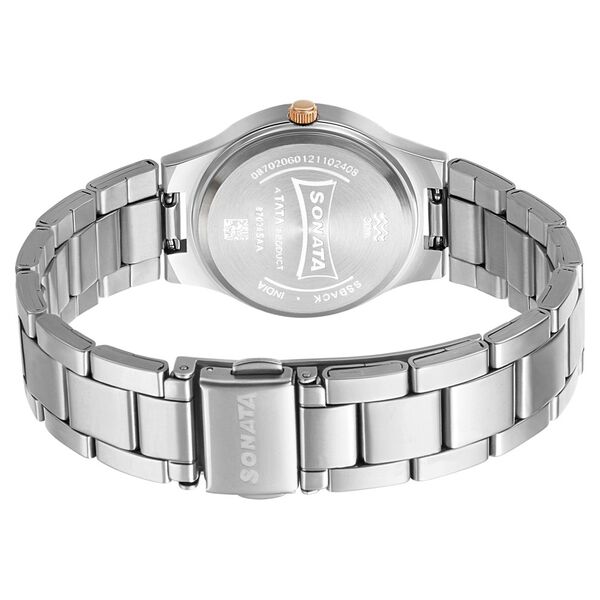 Sonata Blush It Up Pink Dial Women Watch With Stainless Steel Strap - image number 3