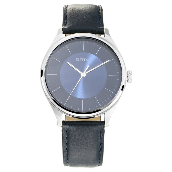 Titan Men's Urban Edge Lustrous Blue Dial Leather Watch - image number 1