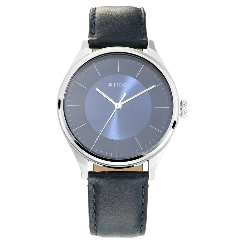 Titan Men's Urban Edge Lustrous Blue Dial Leather Watch - image number 1