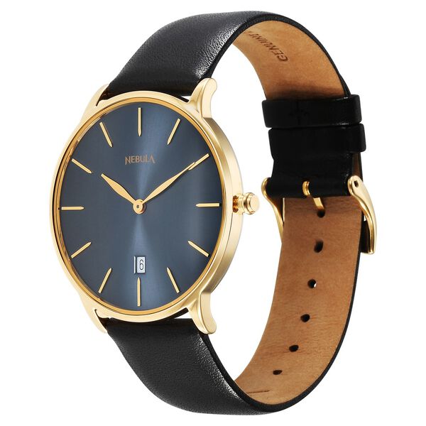 Titan Nebula Lustre 18k Gold Analog Leather Strap Watch for Men - image number 2
