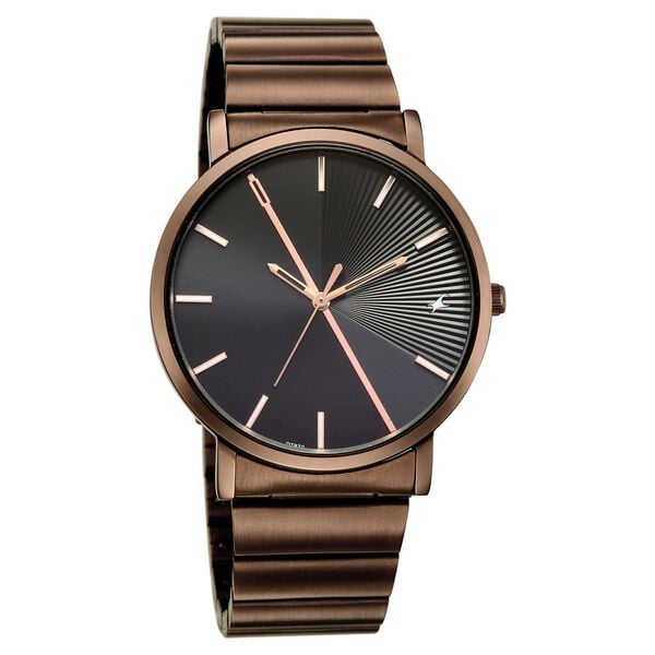 Fastrack 9 to Fine Analog with Black Dial Metal Strap Watch for Guys - image number 1