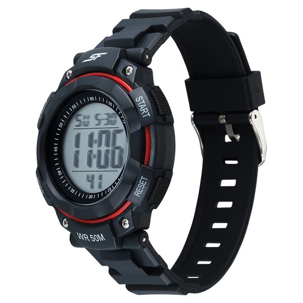 SF Digitals Digital Dial Black Strap Watch For Men - image number 1