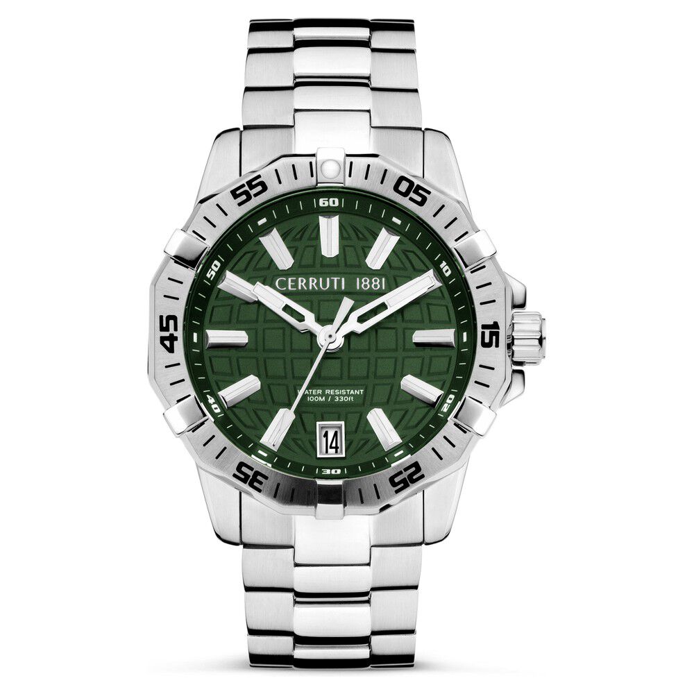 Buy Online Cerruti 1881 Green Dial Stainless Steel Strap Watch for