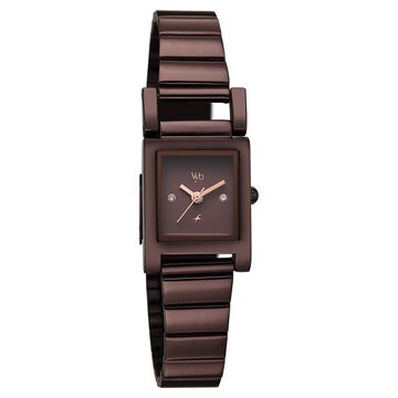 Vyb Muse By Fastrack Quartz Analog Brown Dial Brown Stainless Steel Strap Watch For Girls