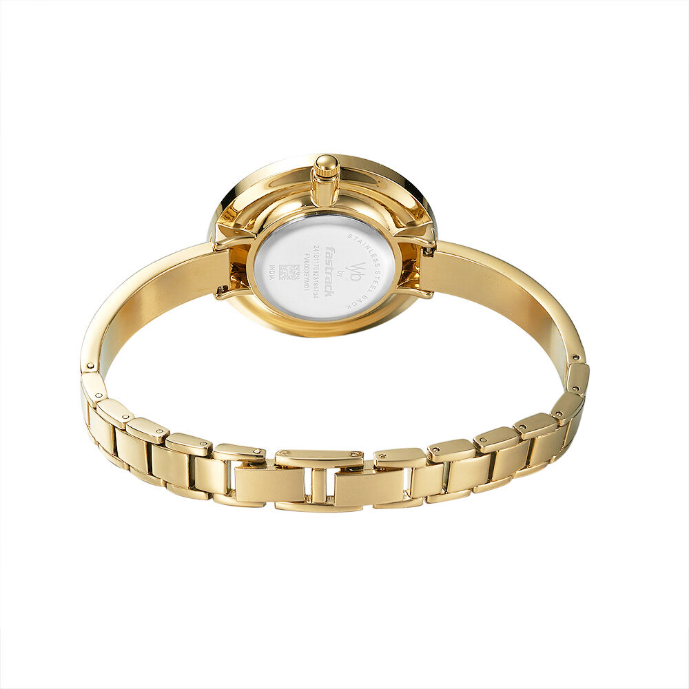 Buy Online Vyb by Fastrack Quartz Analog Golden Dial Metal Strap