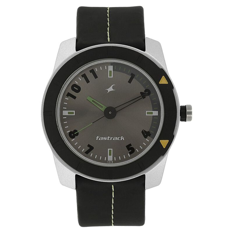 Fastrack Quartz Analog Grey Dial Plastic Strap Watch for Guys