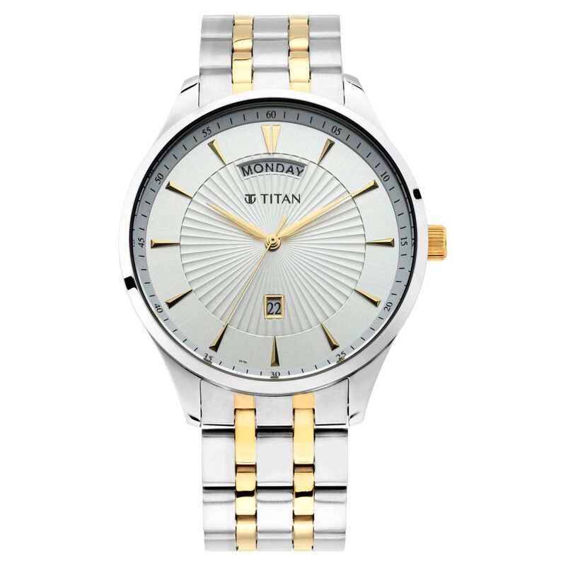 Titan Regalia Opulent White Dial Analog with Day and Date Stainless Steel Strap Watch for Men - image number 1