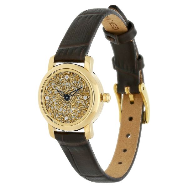 Titan Nebula Filigree Quartz Analog 18 Karat Solid Gold Watch for Women - image number 1