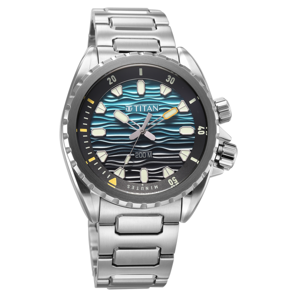 Titan Zero Hour Diver's 200m Analog with Blue Dial Silver Stainless Steel Strap Watch for Men - image number 1