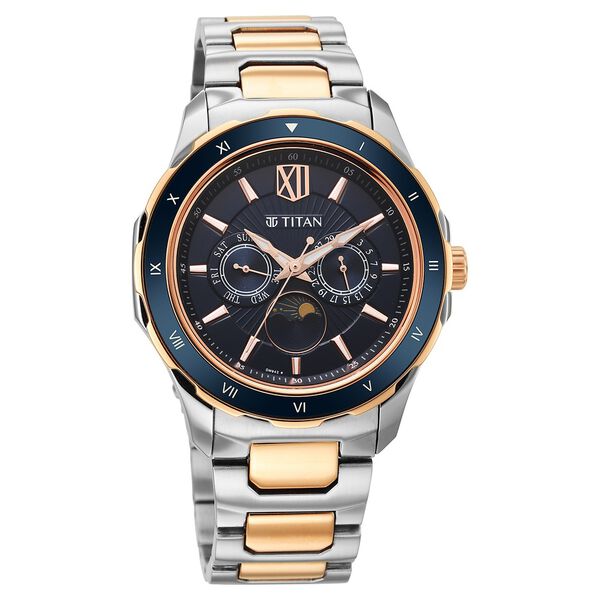 Titan Regalia Premium Blue Dial Quartz Multifunction Stainless Steel Strap watch for Men - image number 0