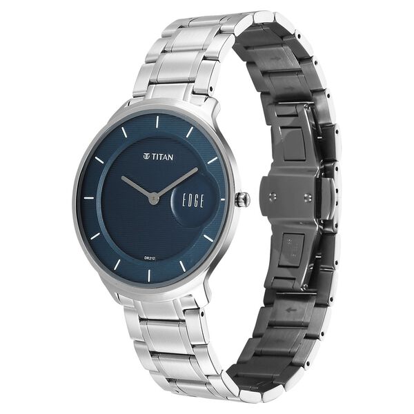 Titan Edge Murals Quartz Analog Blue Dial Stainless Steel Strap Watch For Men - image number 3
