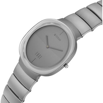 Edge Squircle Titanium Grade 5 Quartz Analog Matte Grey Dial Titanium Strap Watch For Men
