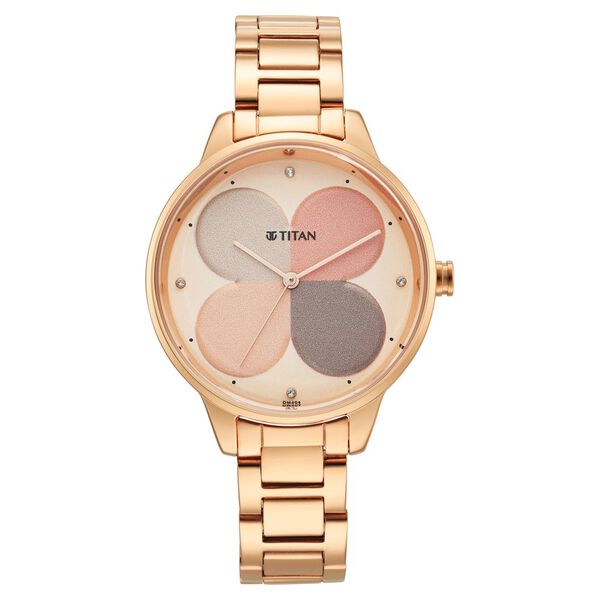 Titan Purple Glam It Up Quartz Analog Multicoloured Dial Rose Gold Stainless Steel Strap Watch For Women - image number 1
