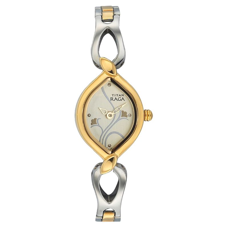 Titan Quartz Analog Champagne Dial Watch for Women
